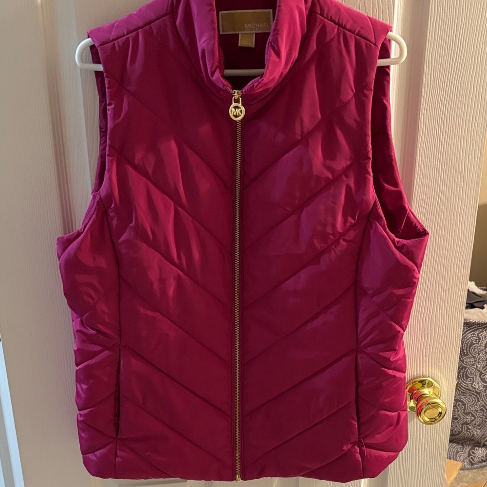 Michael Kors Women's Fuchsia Quilted Vest